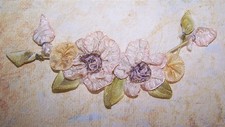 Art Deco Mauve/Cream French Ribbon Work Flora...