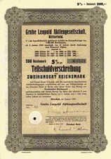 Grube Leopold 1937 Bitterfeld Holzwei&szlig;ig Braunkohletagbau Goitzsche EXPO 200 RM