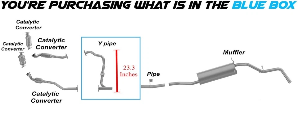 Tubo de escape de acero inoxidable en Y se adapta a: Nissan Frontier Xterra 2001-2004 3,3 L Foto 3 de 4