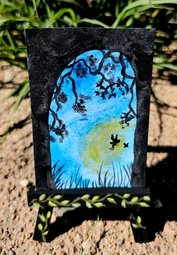 ACEO Art Card. Fluttering Friends. Hand Painted. Fairly_whimsy. Watercolor.