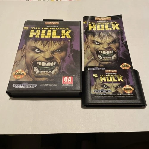 Sega Genesis Incredible Hulk Game 1994 Complete w/ Box Instructions Marvel!