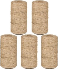 5 Pack 3mm Natural Jute Twine String 1640 Feet for Gardening