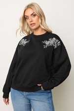 Yours Curve Women's Plus Size Embroidered Sweatshirt