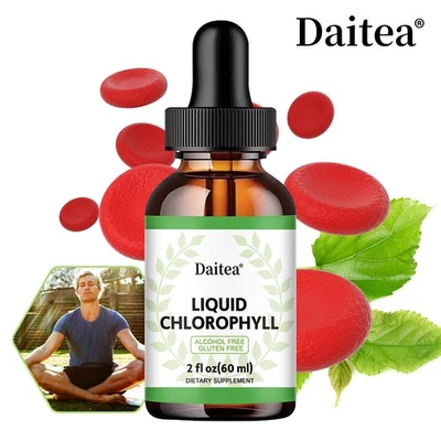 Chlorophyll Liquid Drops for Water 50mg | 60 mL | improve SKIN healthy By Daitea