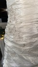 White Silver Strapless Embroidered Ball Gown Wedding Dress Size 14 — photo 5