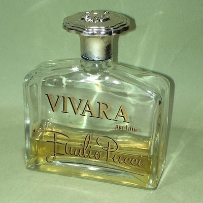 Vintage Emilio Pucci VIVARA Perfume PARFUM Glass Bottle 80s Original