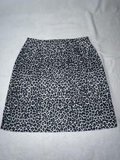 Vintage Y2K Fashion Bug Mini Skirt Gray Leopard Womens 10 High Waist