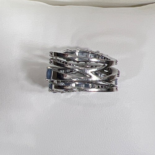 SWAROVSKI Twist Wrap Ring Blue Crystals Rhodium Plated Sz 6/6.5 - Bild 3 von 8