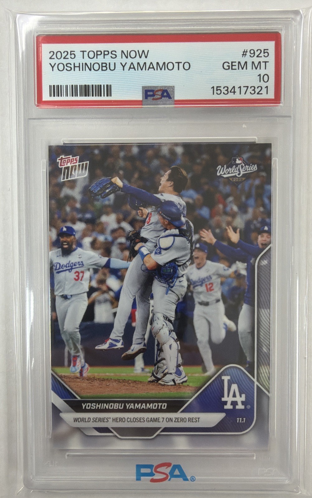 Topps Now Yoshinobu Yamamoto front