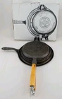 Vintage Log Cabin Waffles Cast Iron Waffle Iron American No 8 Style WITH BOX