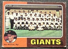 1975 TOPPS SAN FRANCISCO GIANTS TEAM CARD #216 LOW GRADE