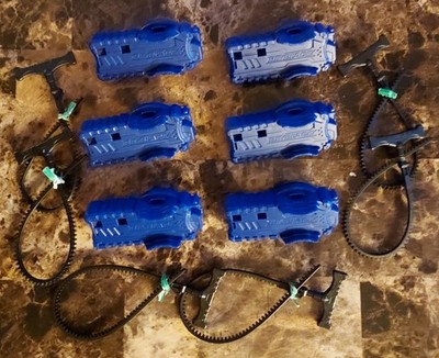 (6) Hasbro Beyblade Burst Blue Launchers w/Ripcords Lot