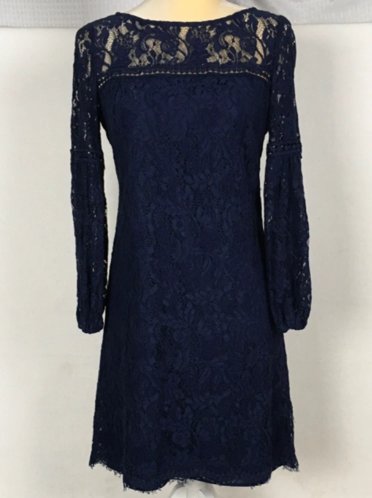 chinese dress ladies Vince Camuto Women's Print Scuba Fit & Flare Dress Blue Combo 6 main image 0