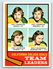 1974-75 Topps #56 Joey Johnston Walt McKechnie California Golden Seals
