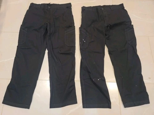 Carhartt C56418 Cargo Pants Mens Large 36x30 Black Ripstop Lot of 2 READ!!!