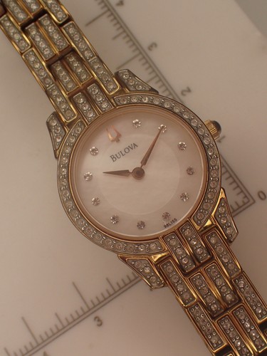 Vintage Crystal or Diamond Woman’s Bulova Watch New Battery#200