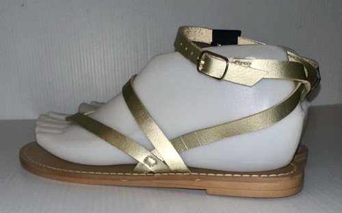 Gold J CREW Ankle Strap Slingback Thong Casual Sandals ~ US 6 - Picture 5 of 9