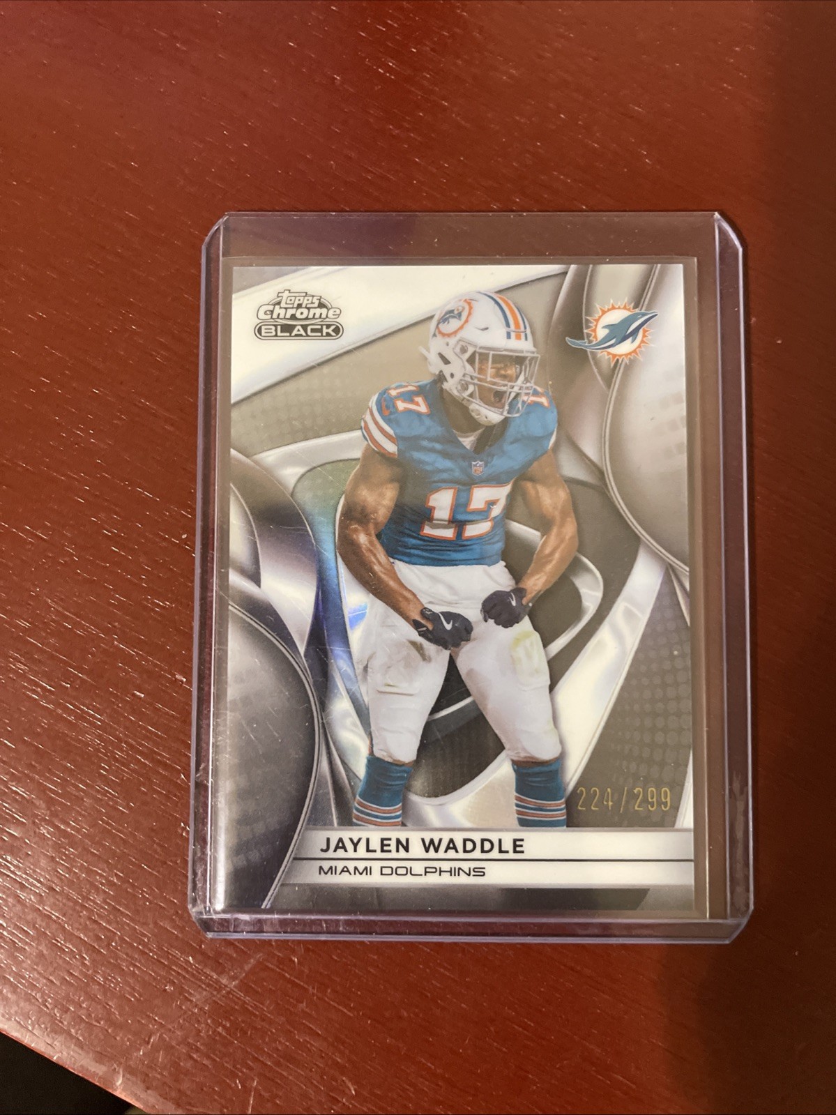 2025 Topps Chrome Black Jaylen Waddle #64 Refractor /299 Denver Broncos