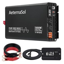 Pure Sine Wave Inverter 3000 Watt Inverter 12V DC to 110V-120V AC 3000W