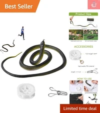 Eco-Friendly 1.2m Fake Snake Prank with Clip & String for Memorable Jokes