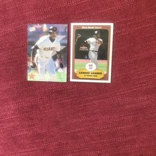 2 Barry Bonds Fleer Cards: 1996 Ultra Stars- 2001 League Leader Home Runs  SFG