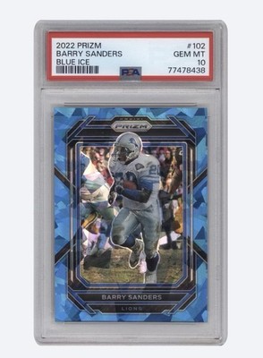 2022 Panini Prizm Barry Sanders Blue Ice /99 PSA 10 GEM MINT #102 Lions HOF