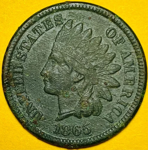 1865 U.S. INDIAN HEAD CENT COPPER PENNY 1c COIN (XF-Extra Fine)