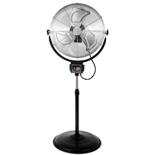 Optimus Pedestal Fan 20" Industrial Black 3-Speed Heavy Duty Metal Oscillating