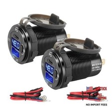 2PCS Club Car Charger 12V 24V 36V 48V 60V 30W PD QC 3.0 Dual Port Type C