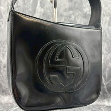 GUCCI Soho Leather Shoulder Bag Black Vintage Authentic Crossbody