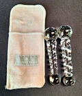 2 Steuben Glass Signed Muddlers w/ Original Steuben Felt Storage Pouch, Barware