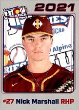 2021 Indian Hills Warriors Juco Cards #20 Nick Marshall Antigo Wisconsin WI Card