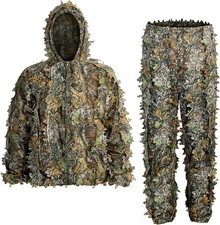SCYLFEHDP Ghillie Suit, 3D Leafy Camo Suit, Ghillie Suit for Men, Camouflage ...