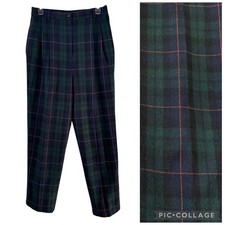 Vintage Sag Harbor Plaid Wool Dress Pants Trouser Lined Academia Career Y2K
