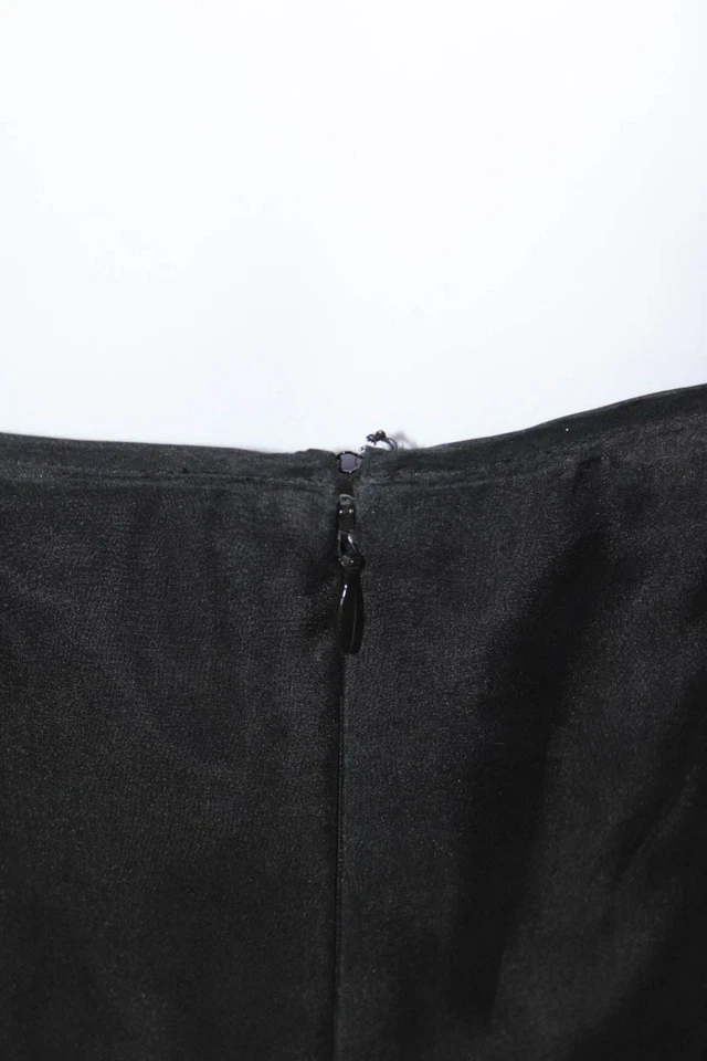 Rachel Zoe Womens Back Zip Strapless Sheer Ruffled Silk Dress Black Size 6 - Image 4 of 4