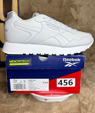 Reebok Glide Women's Classic Sneakers Triple White/Cold Grey Casual Walking Shoe