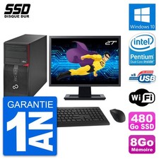 PC Tour Fujitsu P520 Ecran 27" Intel G3220 RAM 8Go SSD 480Go Windows 10 Wifi