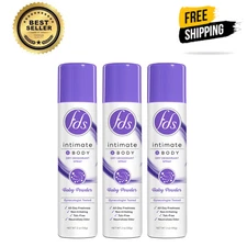 FDS Intimate + Whole Body Dry Deodorant Spray, Baby Powder, 2 OZ - 3 Pack