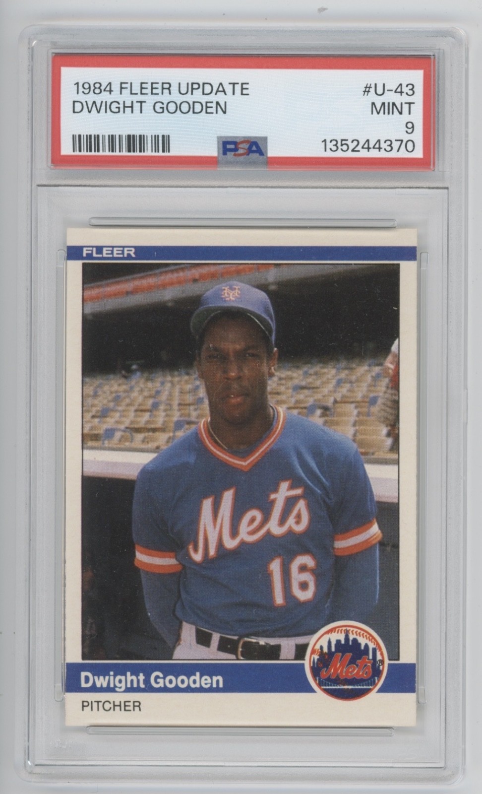 1984 Fleer Update #U-43 Dwight Doc Gooden PSA 9 MINT Freshly Graded New Slab