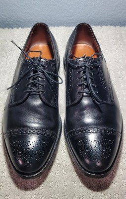 Vintage Allen Edmonds ''Sanford'' Black  Leather Derby Dress Shoes Men Size 8 EEE