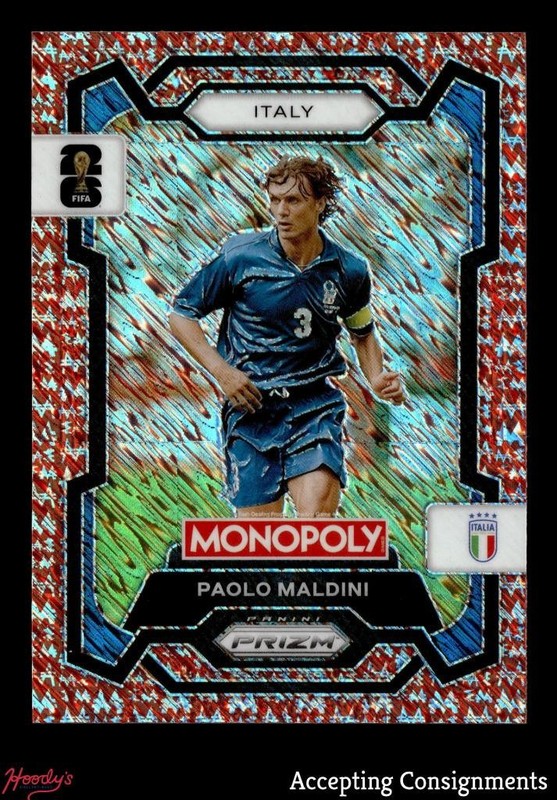 2026 Panini Prizm Monopoly World Cup Red Big Money Shimmer Paolo Maldini 039/100