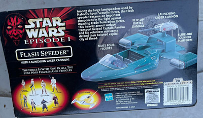 Hasbro Star Wars Ep I Flash Speeder Vehicle w/ Launching Laser Cannon 1998
