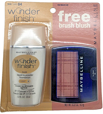 NEW Maybelline Wonder Finish Liquid-to-Powder Foundation/Blush| NUDE T703SS 04