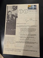 1969 Apollo 11 First Man on the Moon JFK Memo Souvenir Sheet FDC