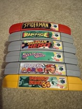 N64 Game Lot Authentic Paper Mario Bomberman Spider-Man Silicon Valley Donkey Ok