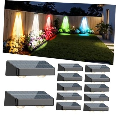 Fence Solar Lights, Solar Fence Lights Outdoor Waterproof Led Warm/Cool 12Pack