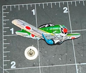 Great Japanese Zero Pressed Tin "Pin " / Badge WW2 fighter airplane