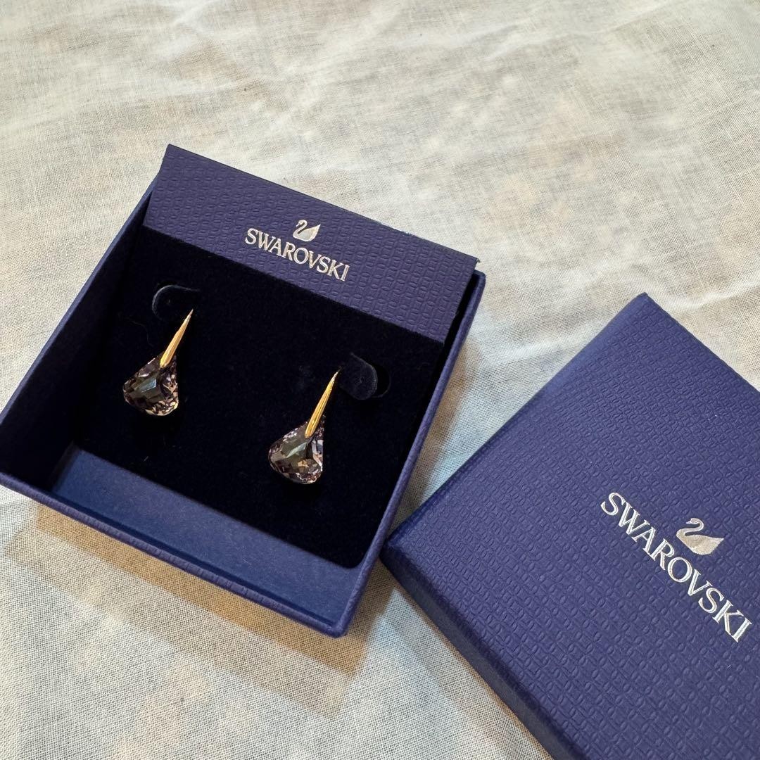 Swarovski Lunar Drop Earrings Crystal Pink Rose Gold Tone | eBay