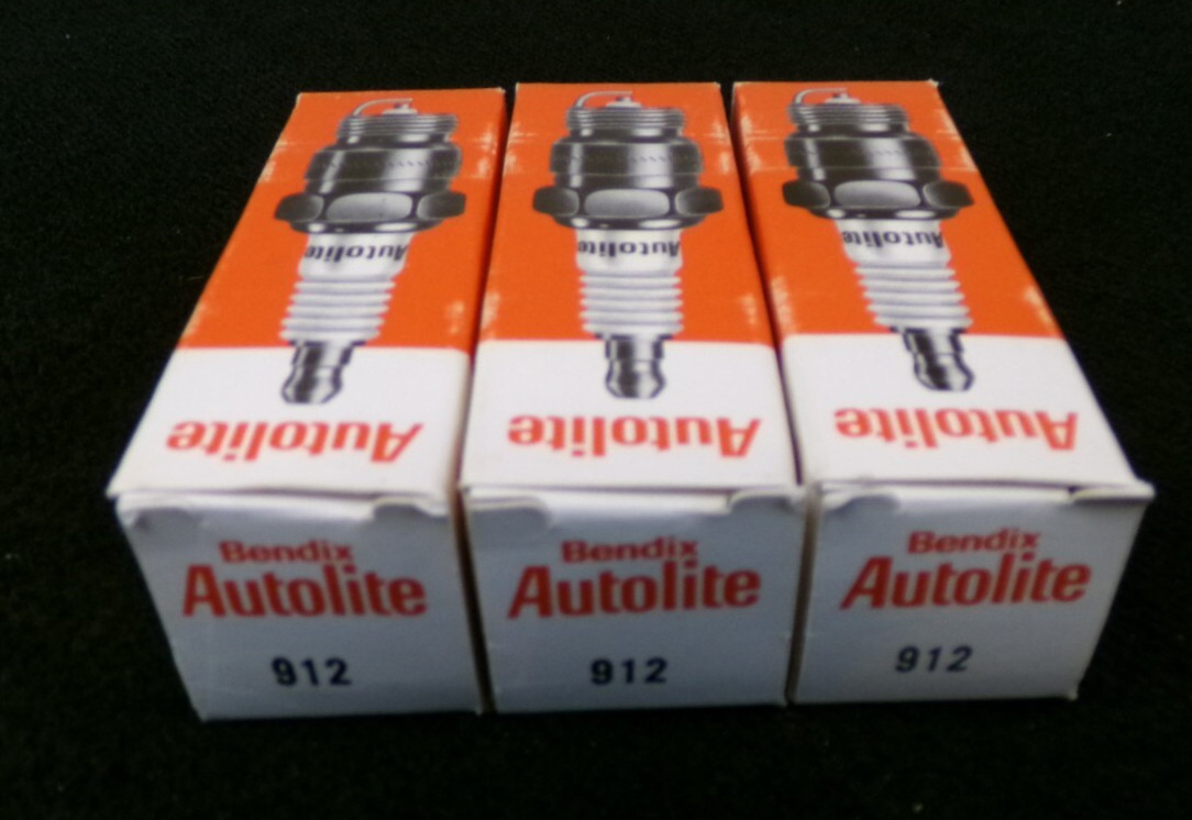 SET OF 3, 912 AUTOLITE SPARK PLUGS