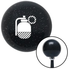 White Grenade Black Metal Flake Shift Knob W M16x1.5 Insert Shifter Auto Brody